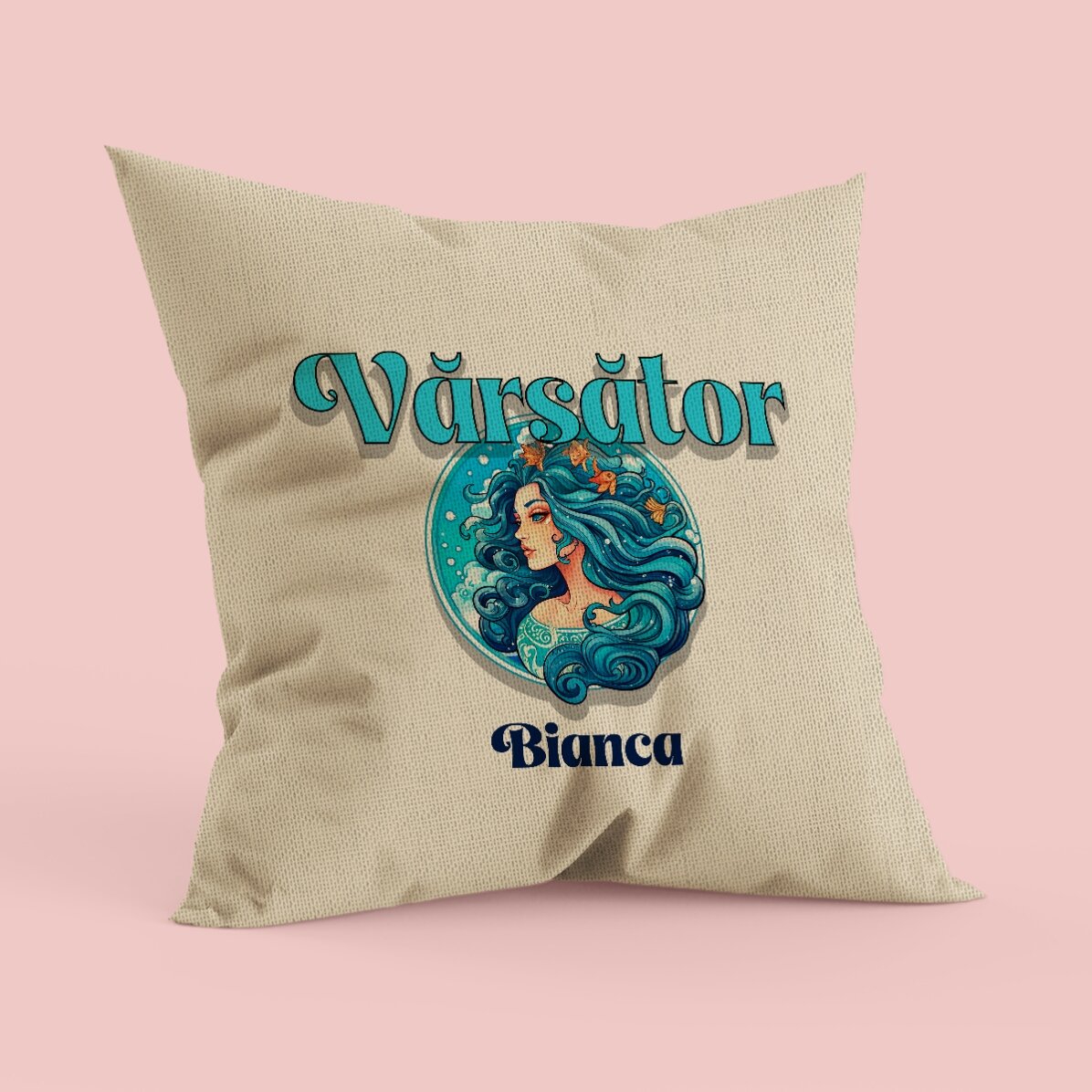 Pernă personalizată cu nume și zodie - Vărsător in
