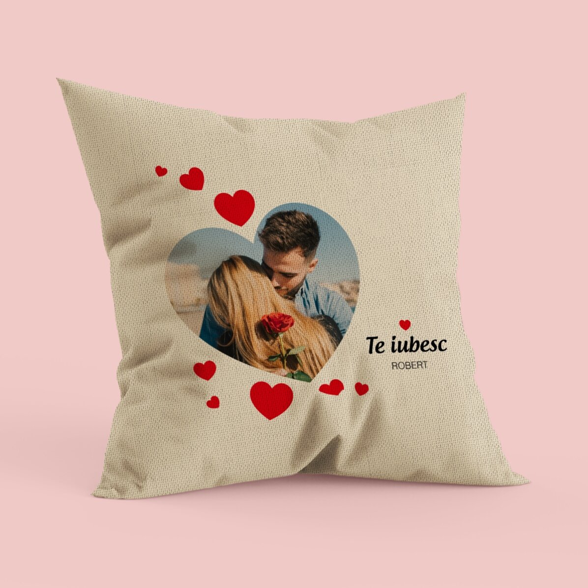 Pernă personalizată cu o poză - P.S. I love you - In