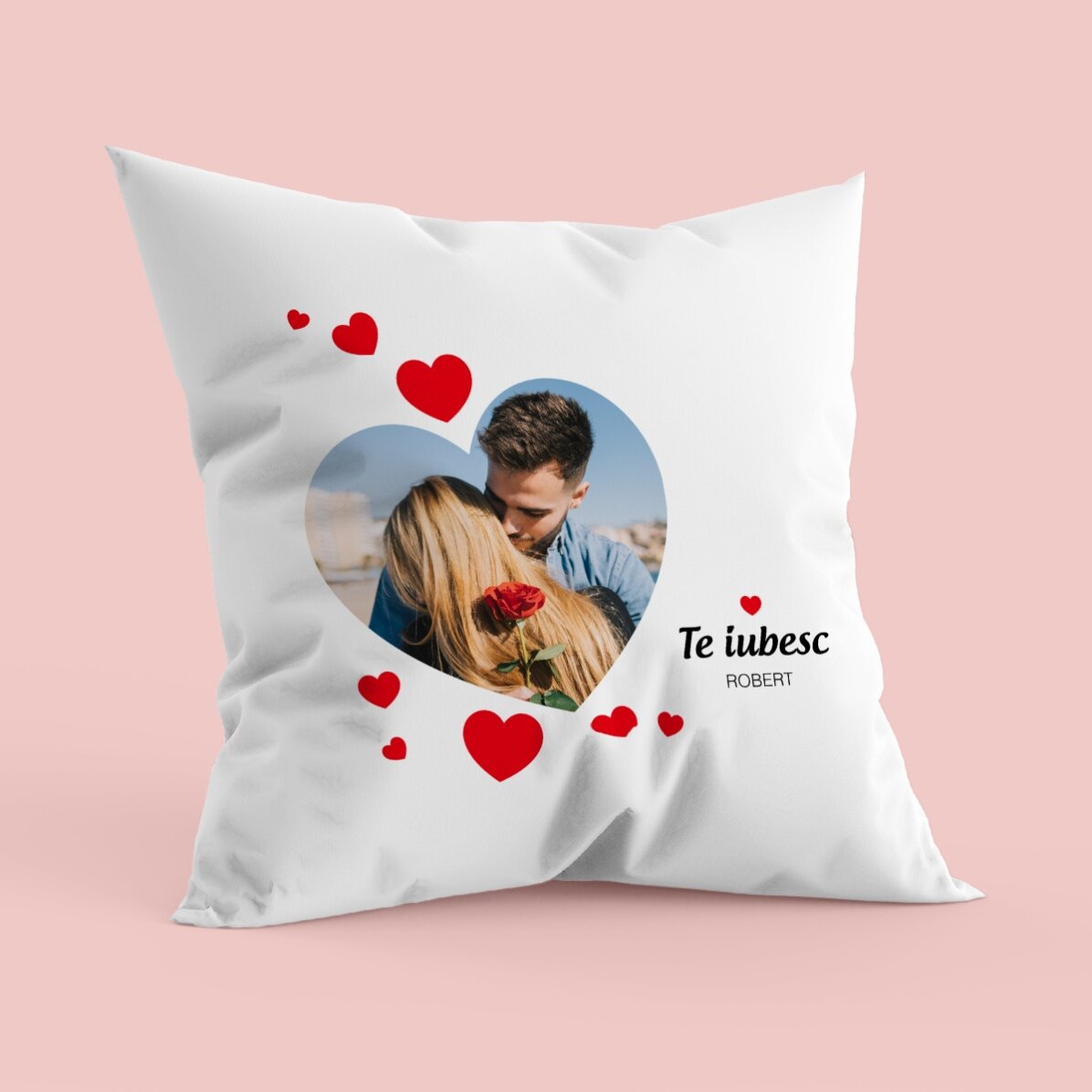 Pernă personalizată cu o poză - P.S. I love you