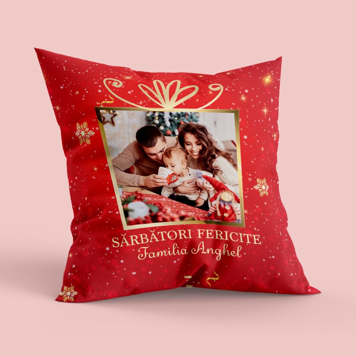 Pernă personalizată cu o poză și mesaj - Christmas gift