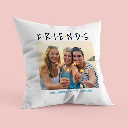 Персонализирана възглавница със снимка и послание - FRIENDS