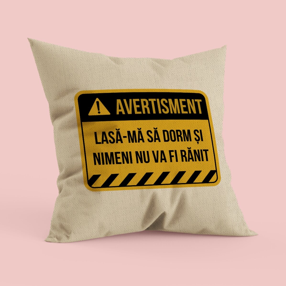 Pernă personalizată cu text - Avertisment - In