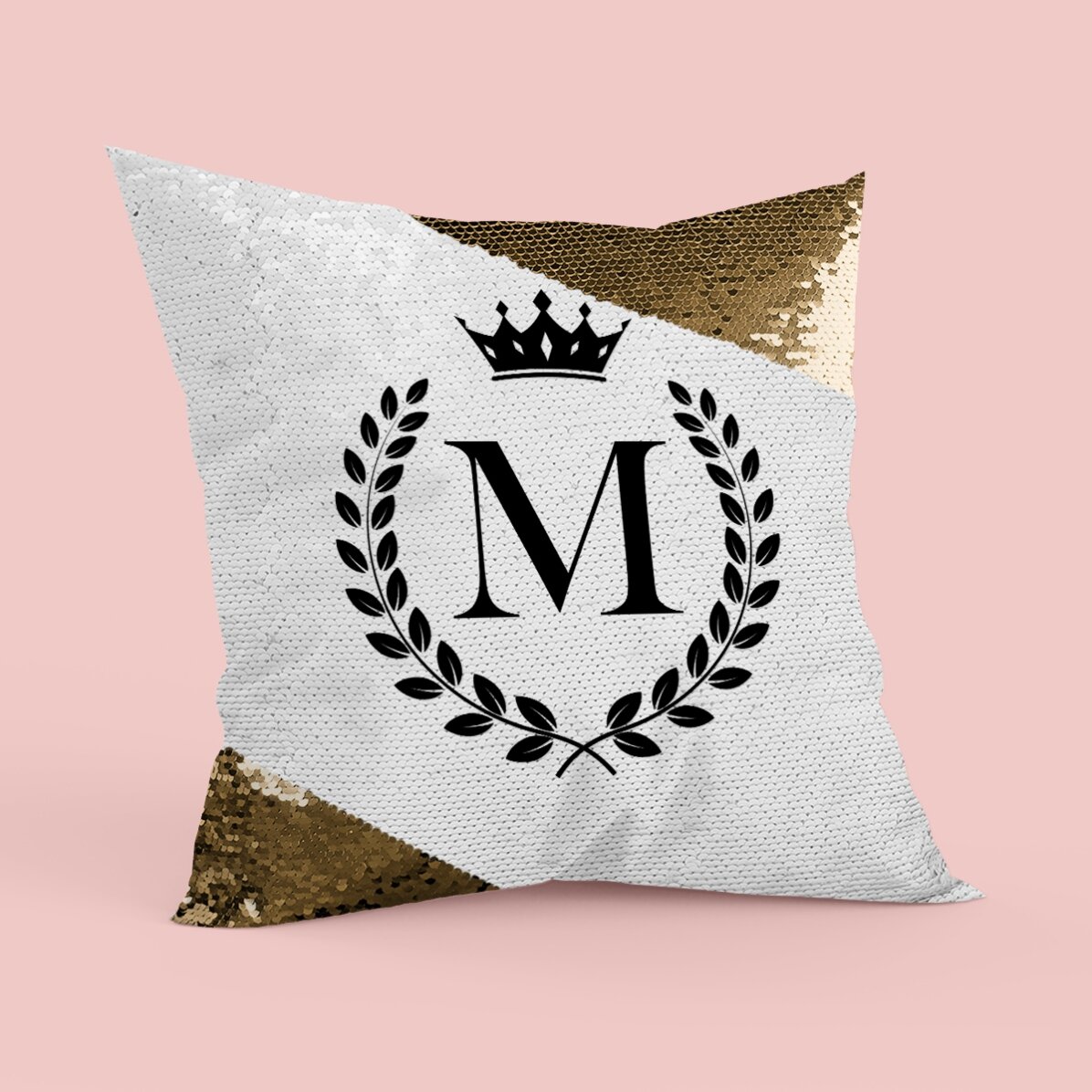 Pernă personalizată cu text - Luxury - Paiete aurii