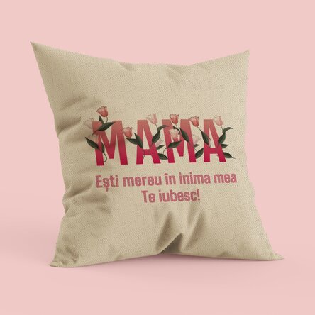 Pernă personalizată cu text - Mamă dragă - In
