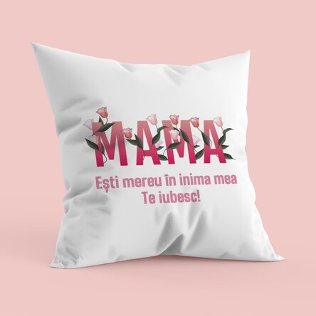 Pernă personalizată cu text - Mamă dragă