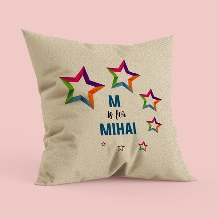 Pernă personalizată cu text - Model inițială și nume - In