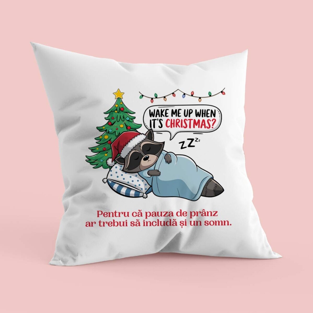 Pernă personalizată cu text - Pauza de prânz