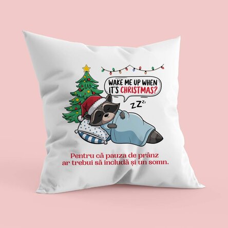 Pernă personalizată cu text - Pauza de prânz