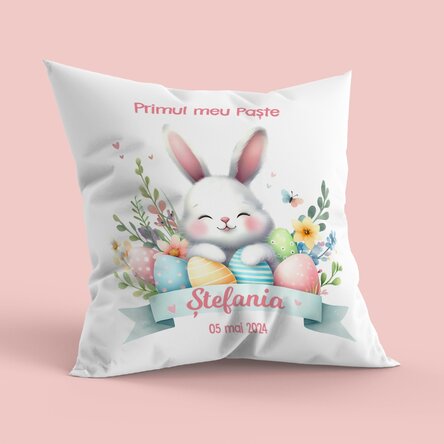Pernă personalizată cu text - Primul meu Paște