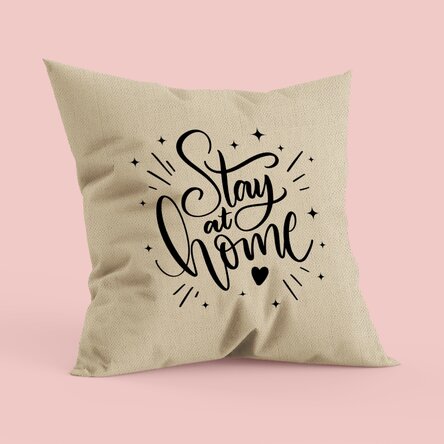 Pernă personalizată cu text - Stay at home - In