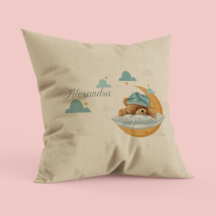 Pernă personalizată cu text - Ursuleț - In