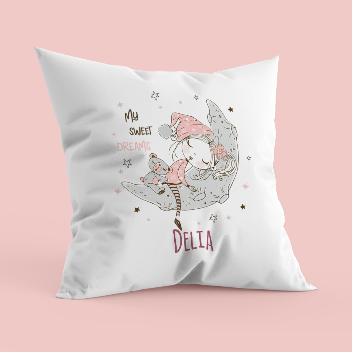 Pernă personalizată cu text - Vise frumoase