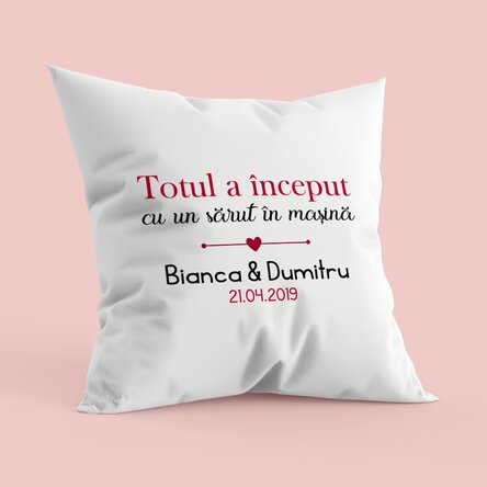 Pernă personalizată cu text - Where it all began