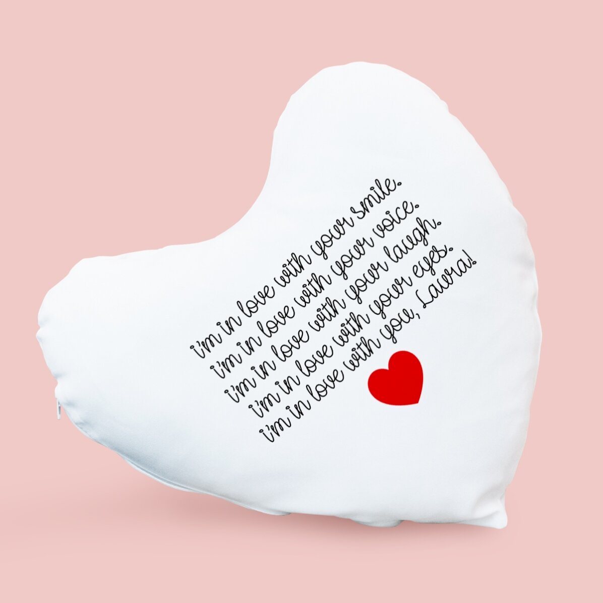 Pernă personalizată în formă de inimă - I