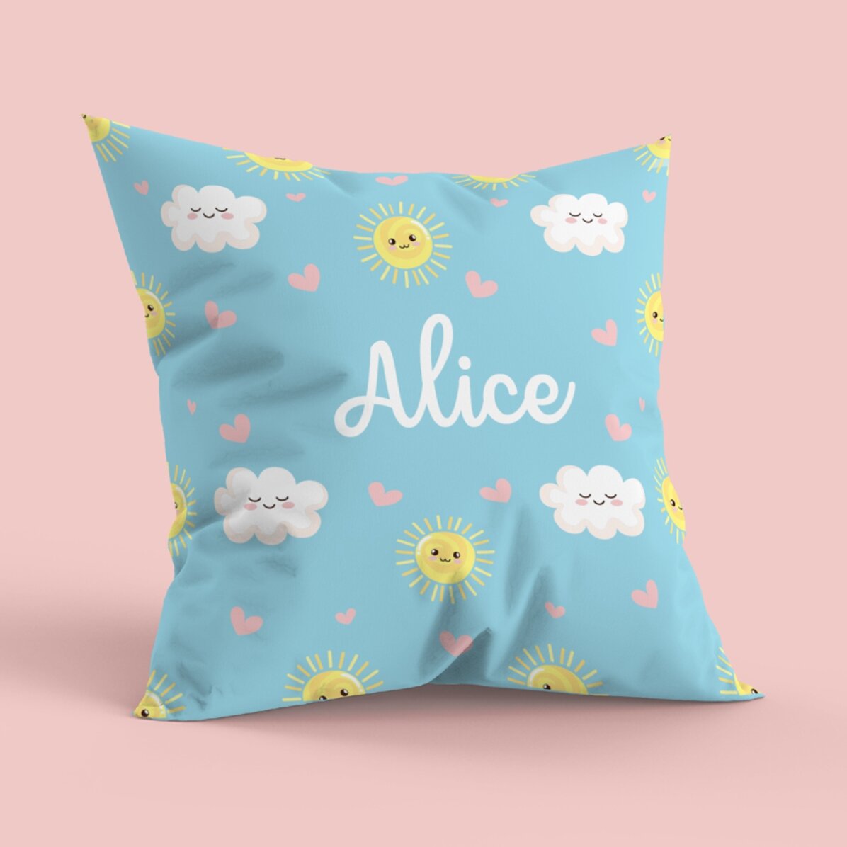 Pernă personalizată cu nume, format mare - Norișori