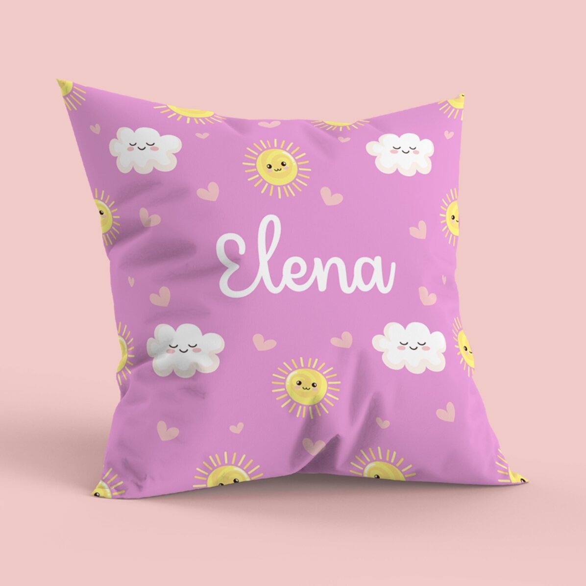 Pernă personalizată cu nume, format mare - Norișori