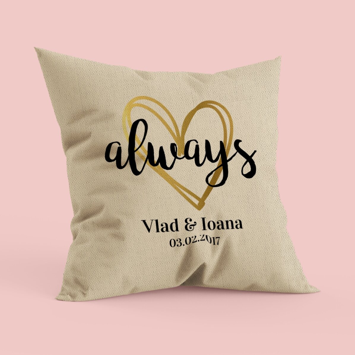 Pernă personalizată pentru cuplu - always - In