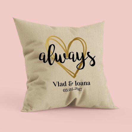 Pernă personalizată pentru cuplu - always - In