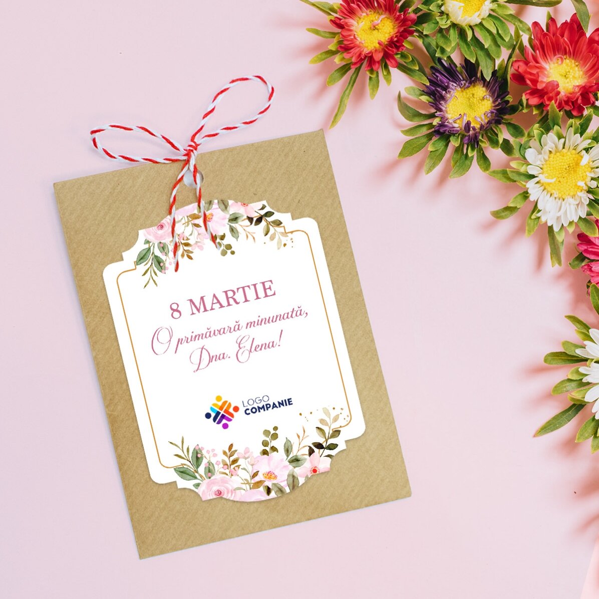 Pliculeț cu semințe de flori personalizat cu logo și mesaj - O primăvara minunată