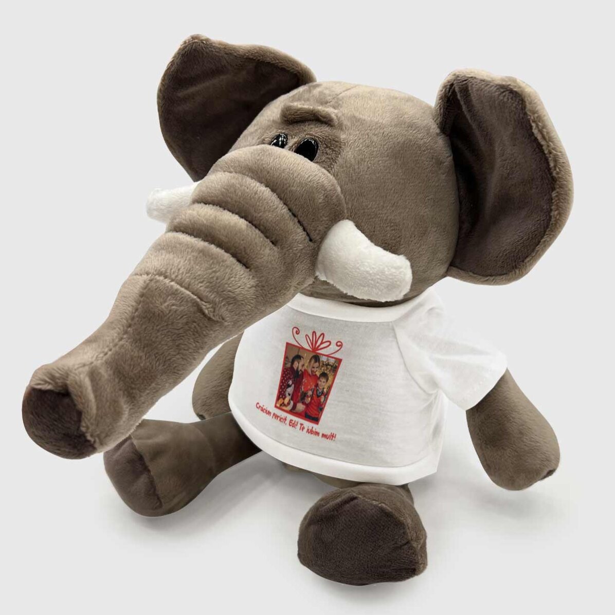 Pluș elefant personalizat cu text - Christmas gift