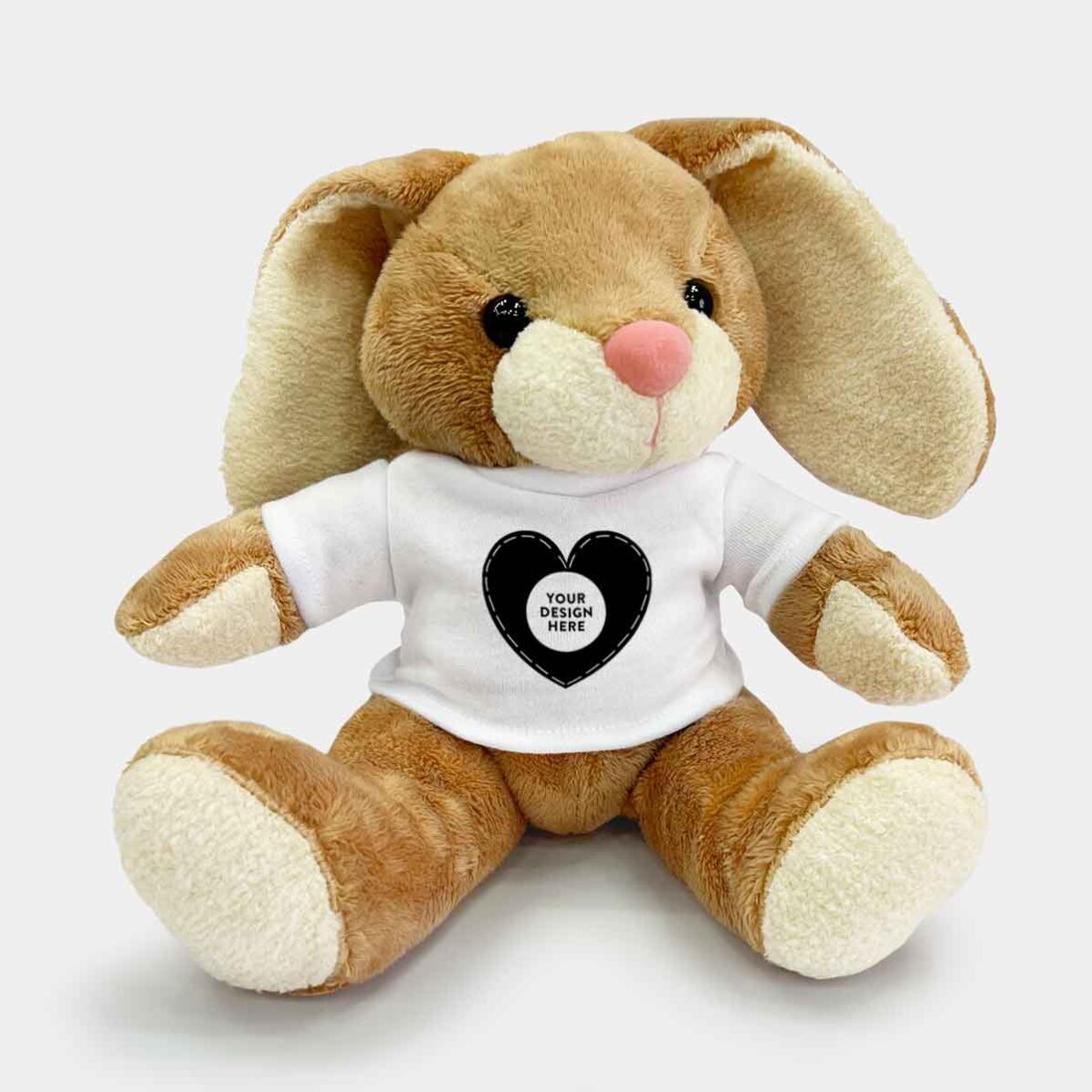 Pluș iepure personalizat cu grafica ta - Model inimă