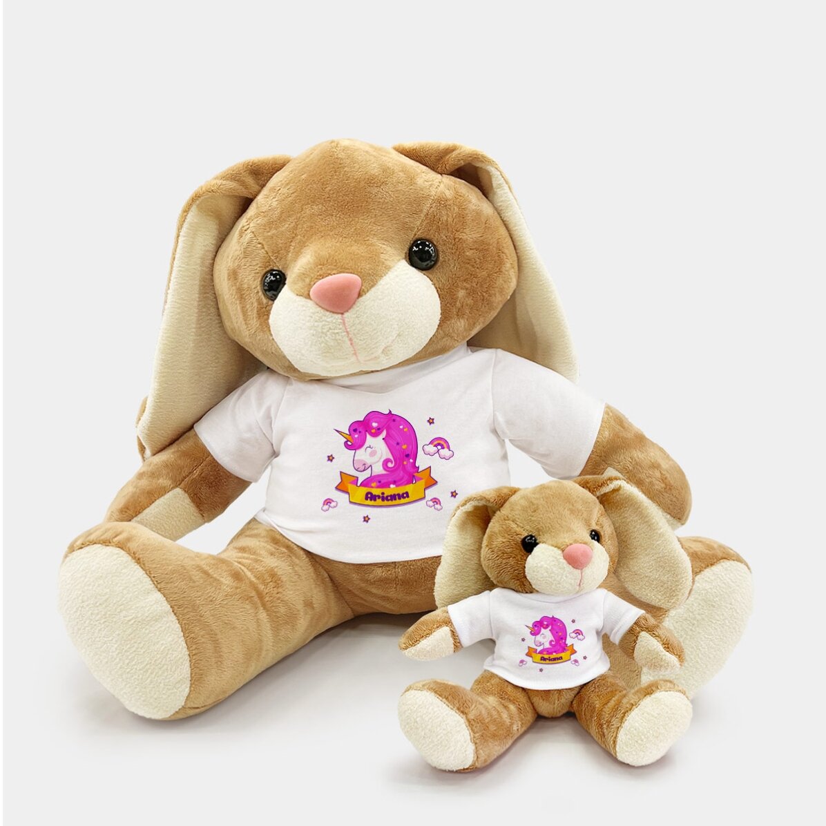 Pluș iepure personalizat cu nume - Unicorn