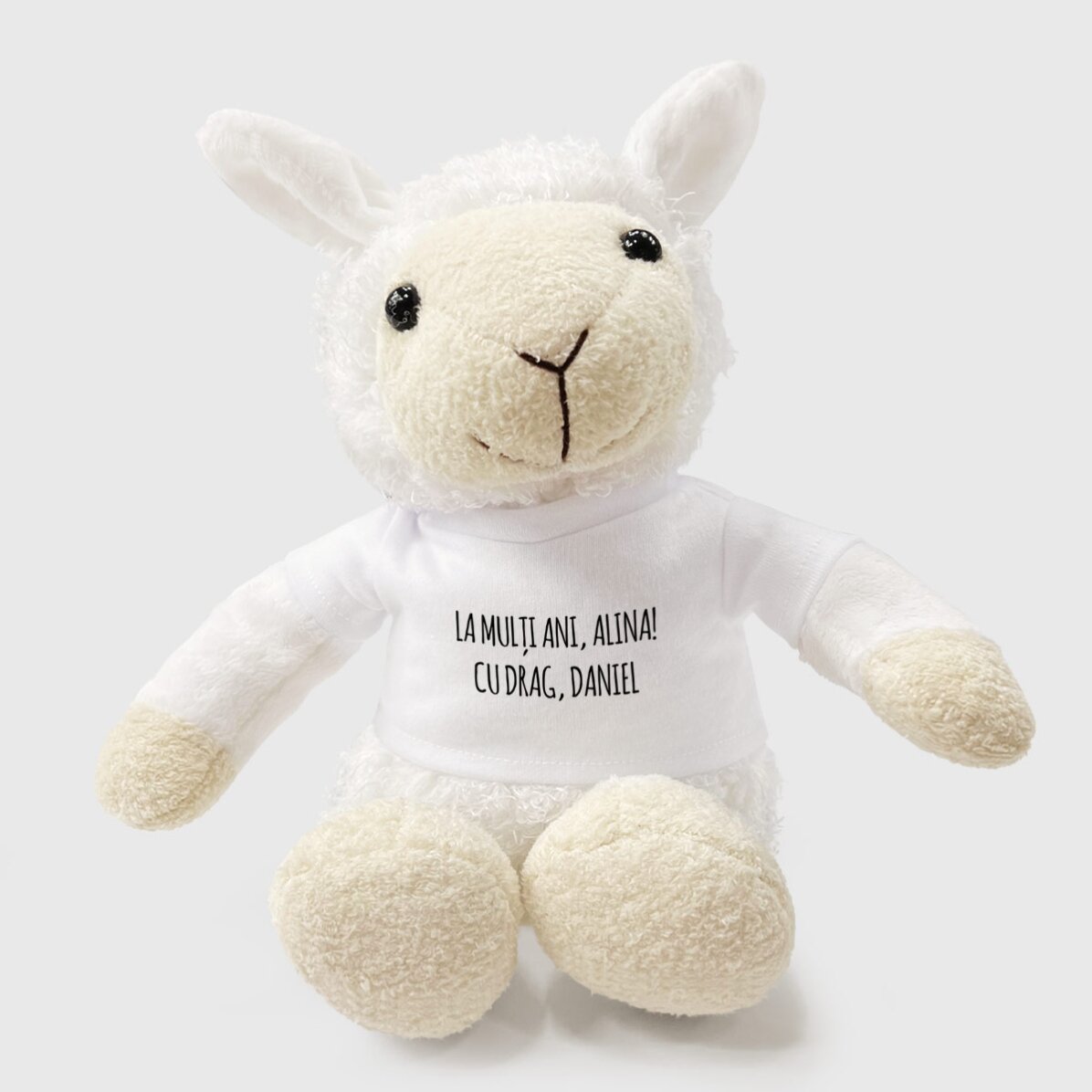 Pluș oaie personalizat cu mesaj