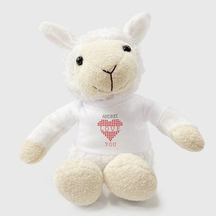 Pluș oaie personalizat cu nume - Love You 
