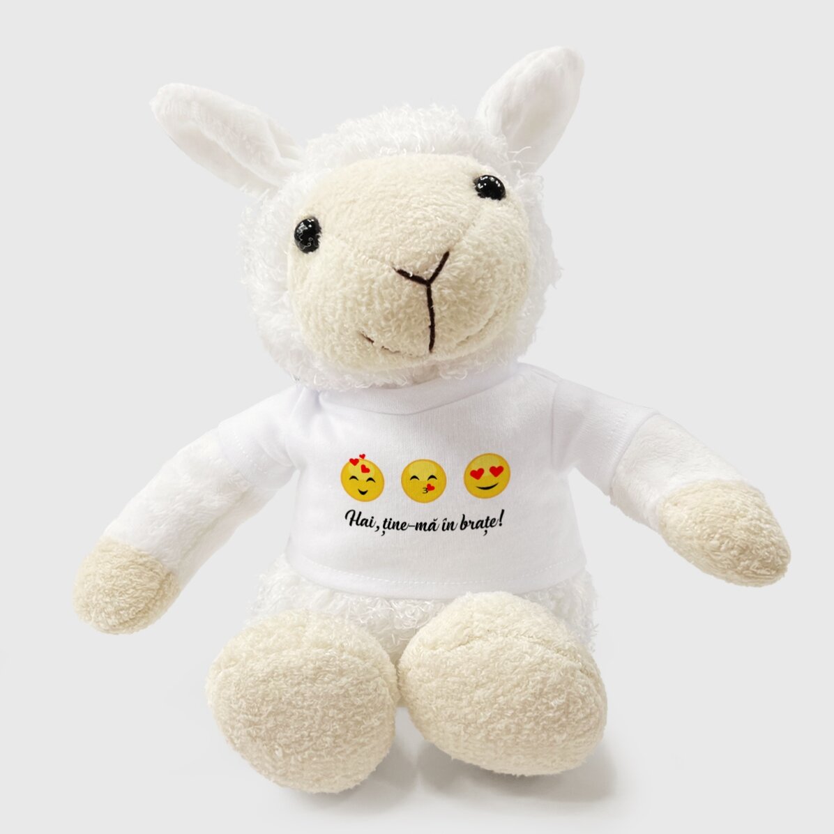 Pluș oaie personalizat cu text - Emoticons