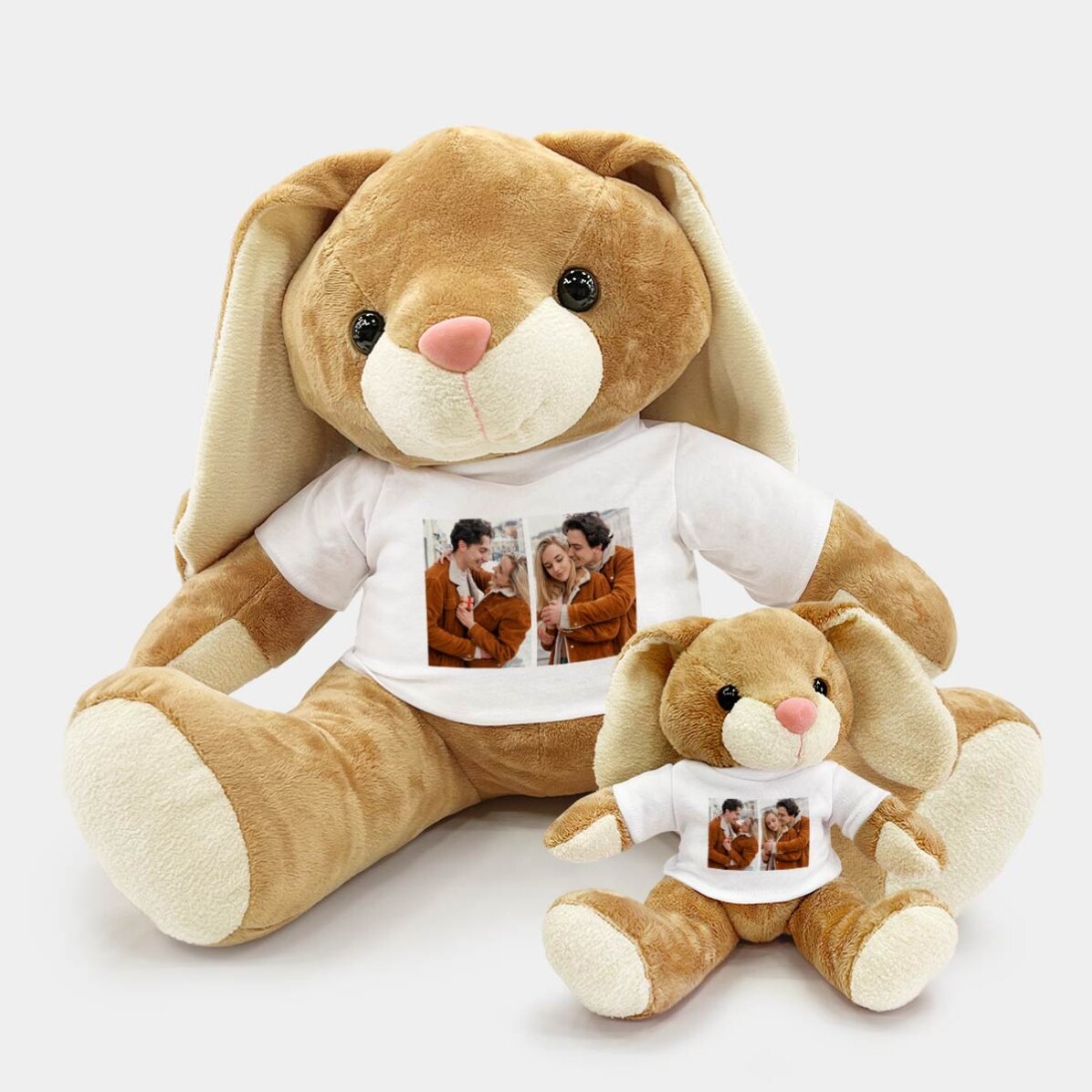 Pluș iepure personalizat cu 2 poze