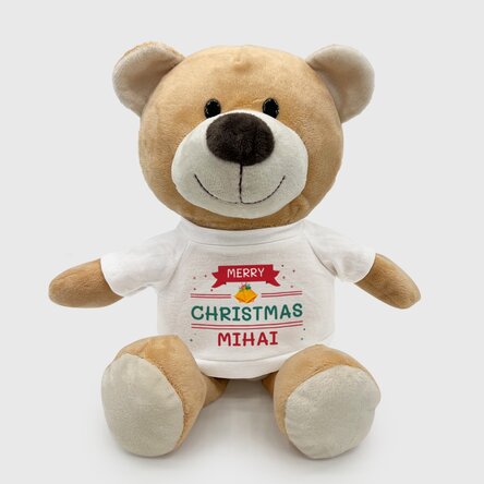 Pluș ursuleț personalizat cu nume - Merry Christmas