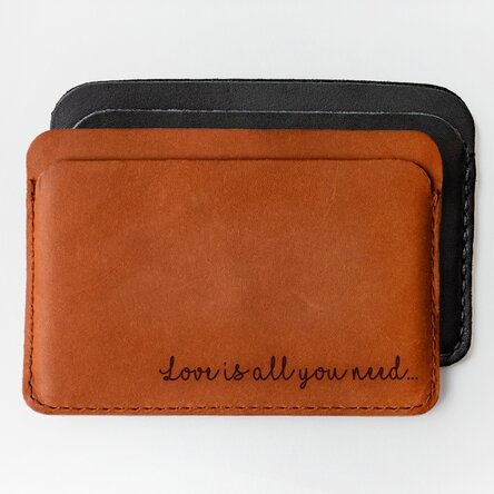 Portofel din piele personalizat cu mesaj - Love is all you need