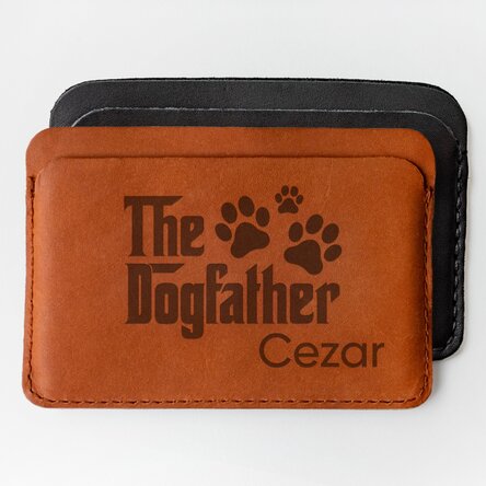 Portofel din piele personalizat cu mesaj - The Dogfather