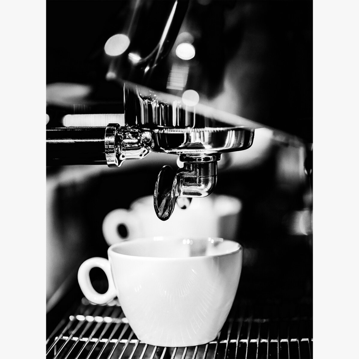 Poster Black and white coffee time