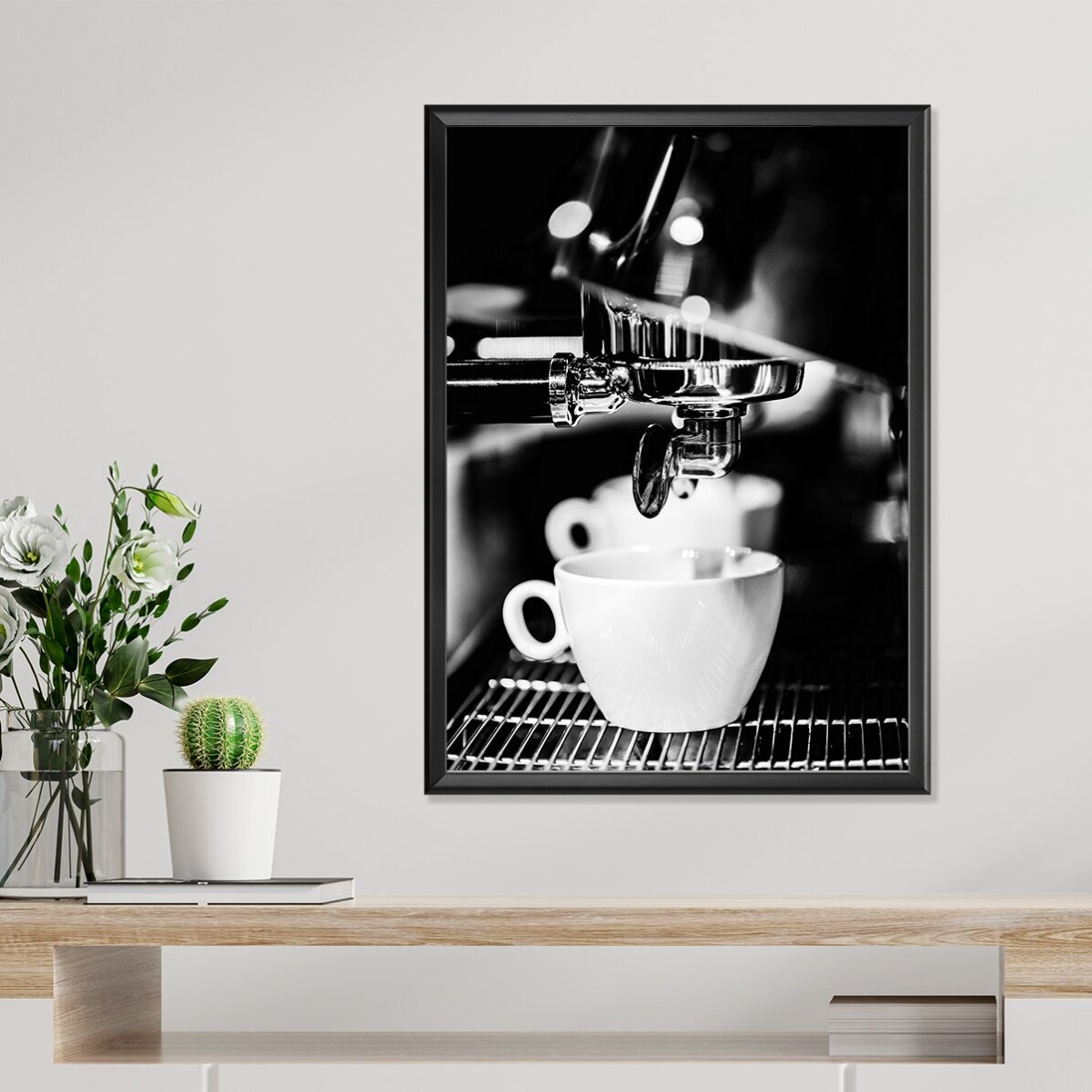 Poster Black and white coffee time