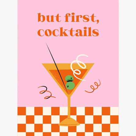 Poster But first, cocktails