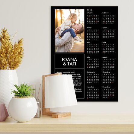 Poster calendar personalizat cu o poză și mesaj