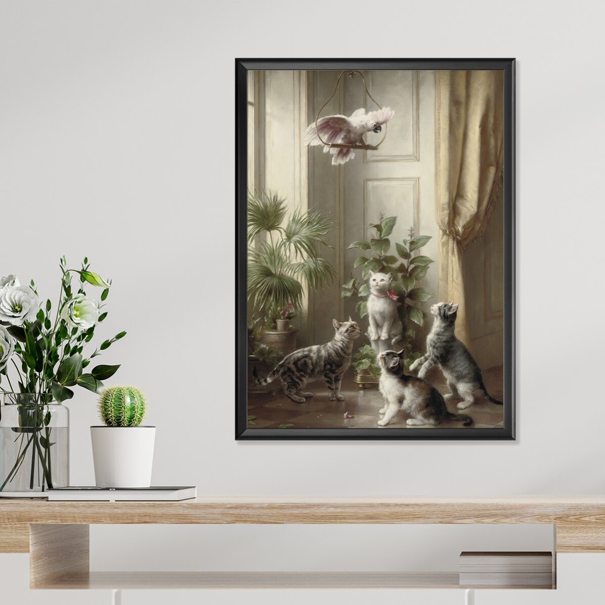 Poster Carl Reichert, Pisici și cacadu 1898