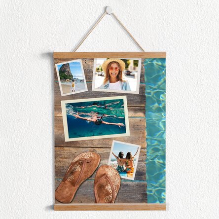Poster cu agățătoare personalizat cu 4 poze de vara