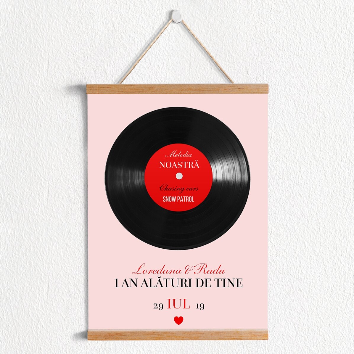 Poster cu agățătoare personalizat cu text - Our song