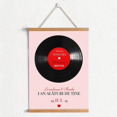 Poster cu agățătoare personalizat cu text - Our song