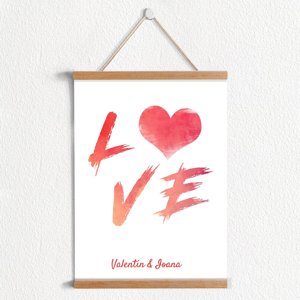 Poster cu agățătoare personalizat de dragoste cu nume