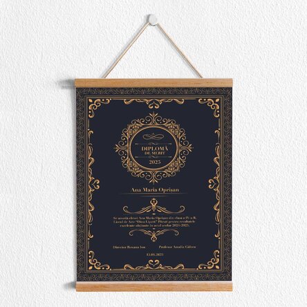 Poster cu agățătoare personalizat - Diplomă