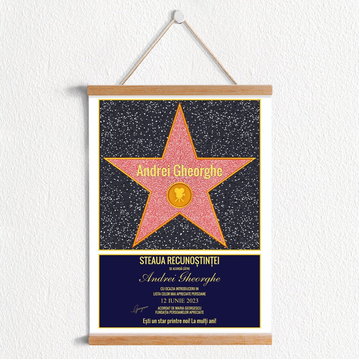 Poster cu agățătoare personalizat Steaua recunoștinței - Film