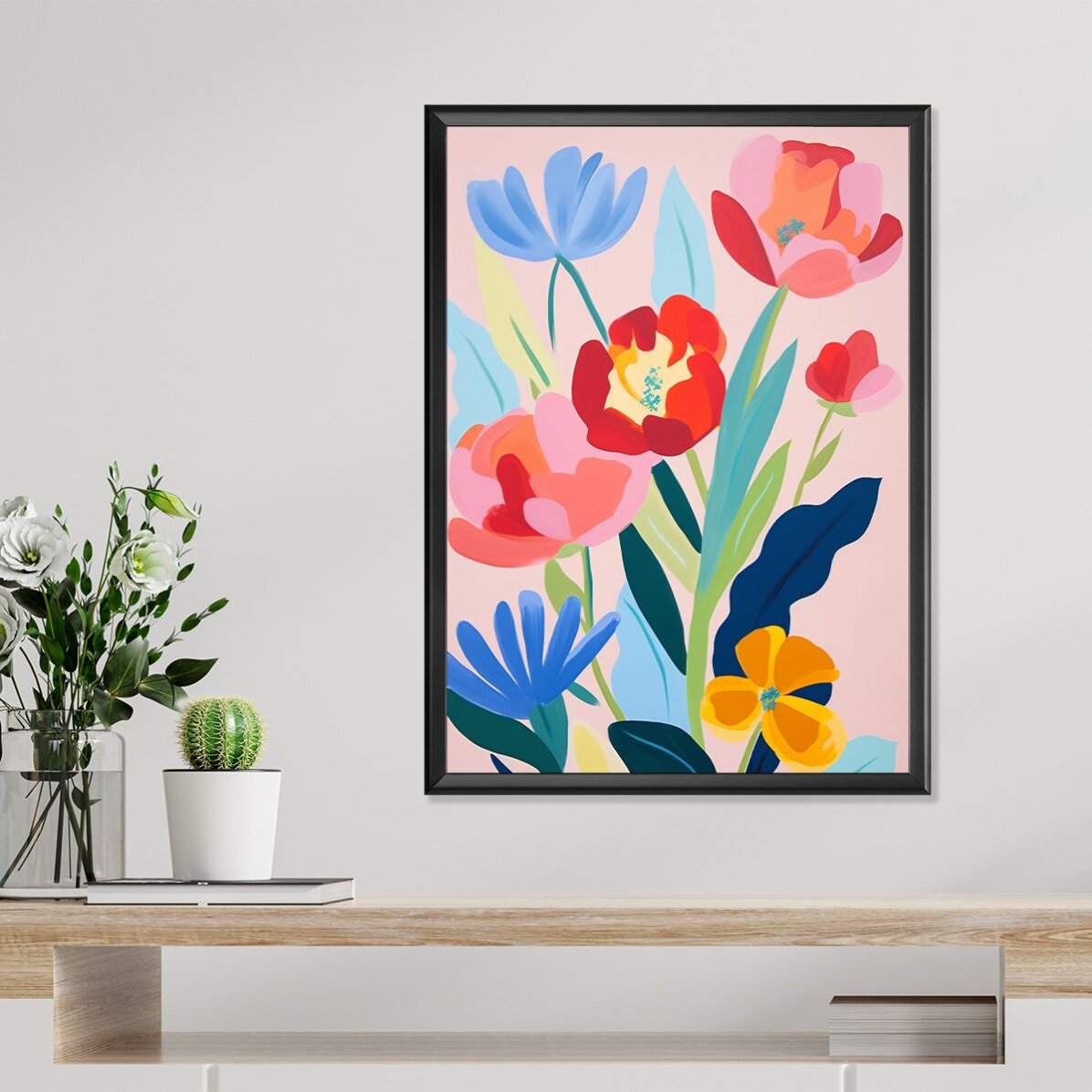 Poster Ilustrație flori colorate, desenate 2