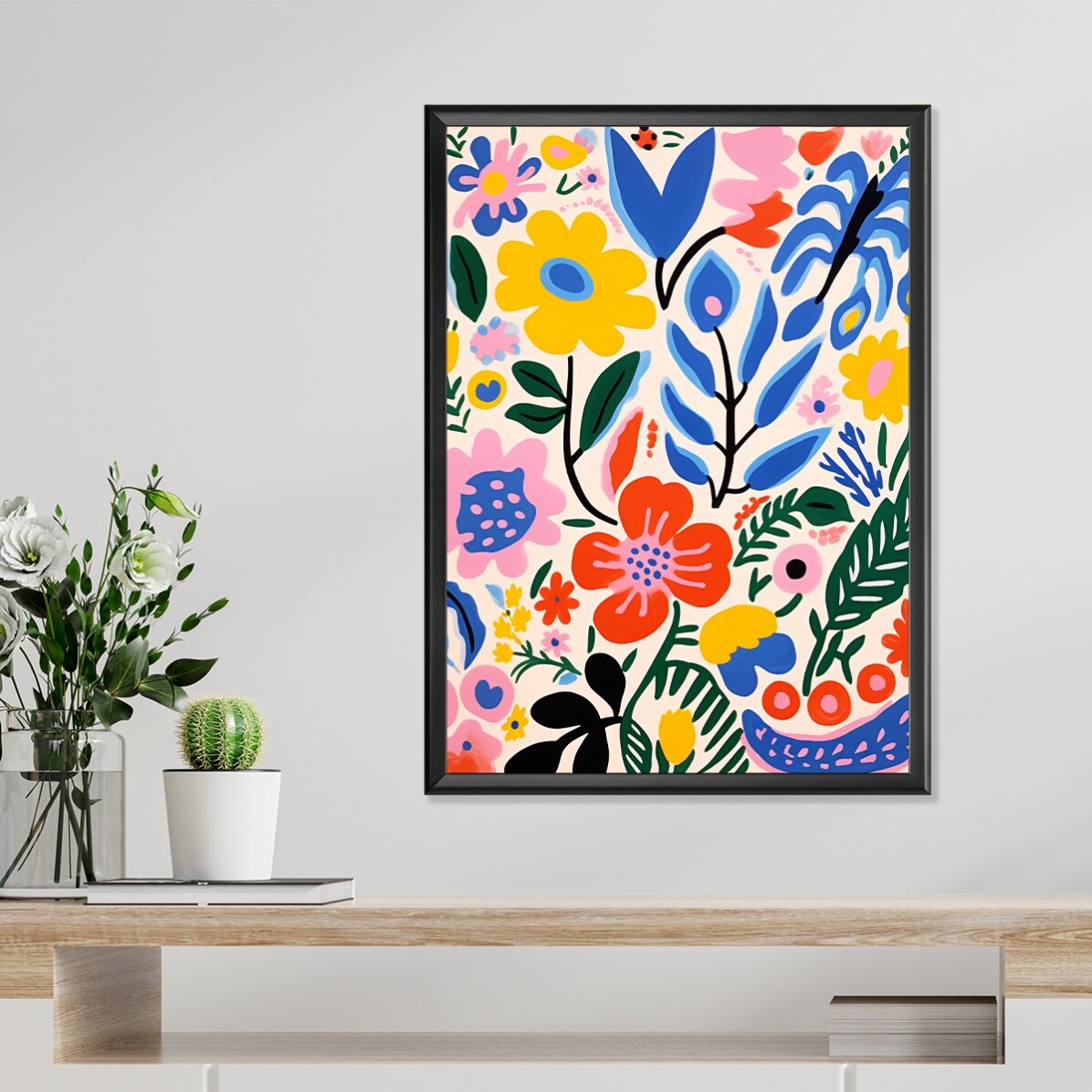 Poster Ilustrație flori colorate, desenate 3