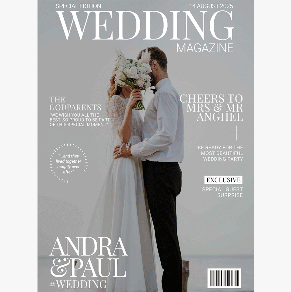 Poster personalizat cu poză și text - Copertă de revistă