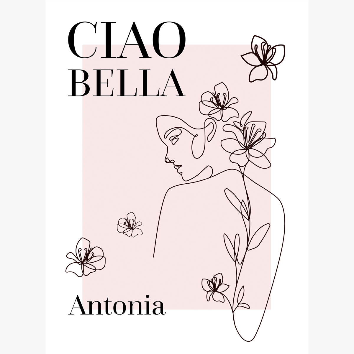 Poster personalizat cu text - Ciao Bella