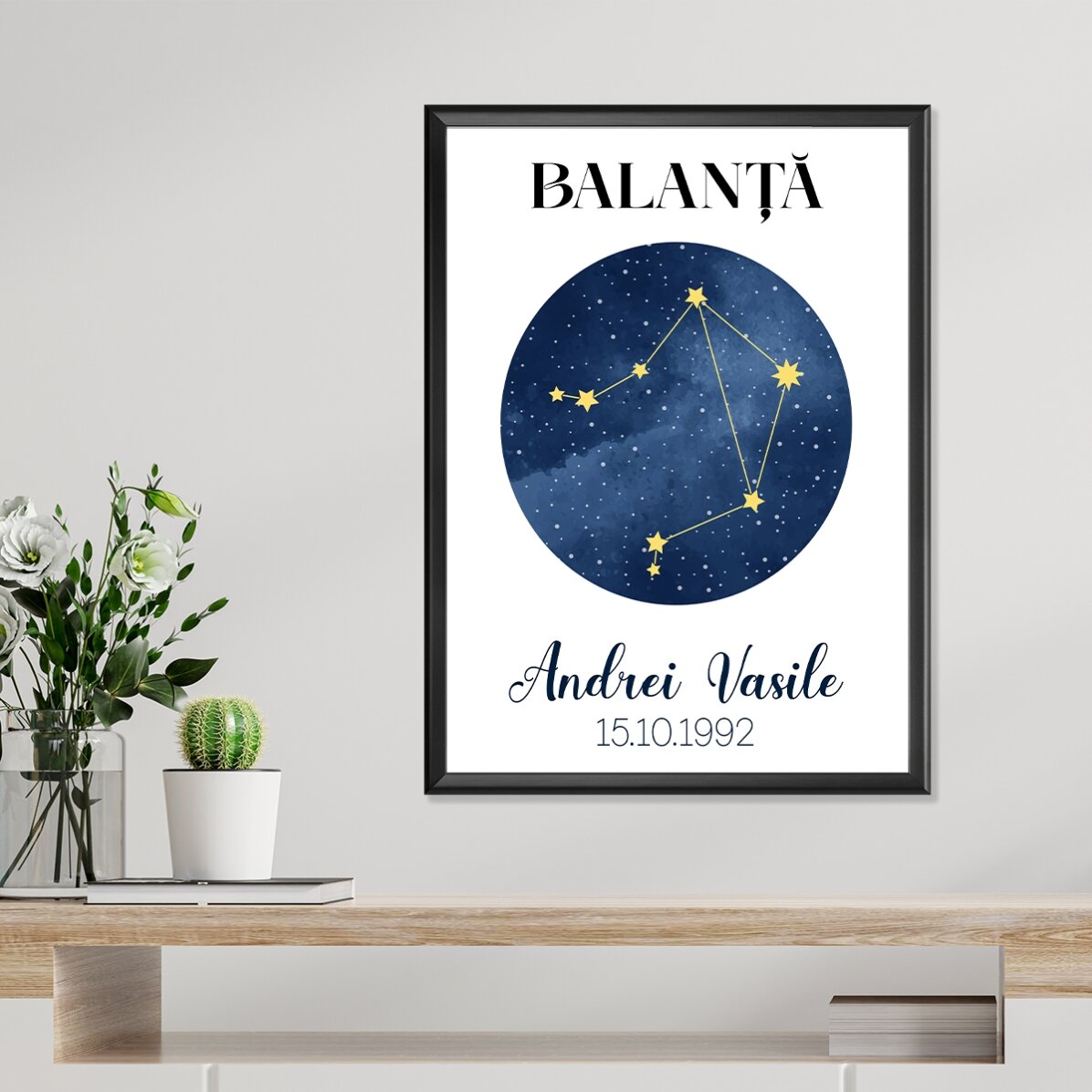 Poster personalizat cu text - Constelația zodiei Balanță