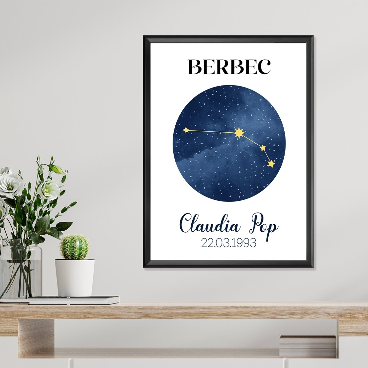 Poster personalizat cu text - Constelația zodiei Berbec